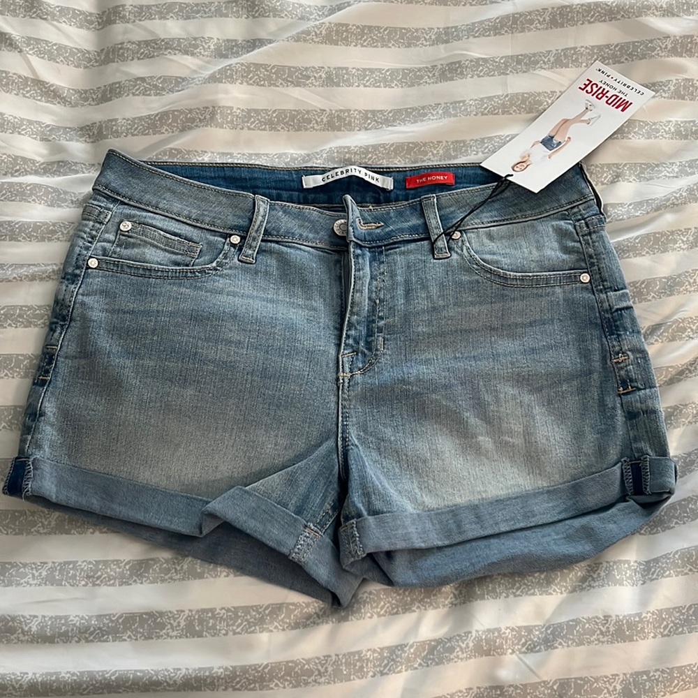 Mid rise jean shorts